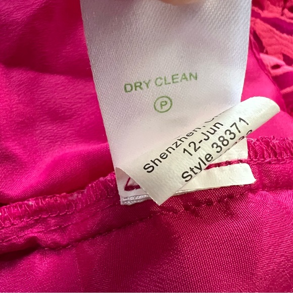 Lilly Pulitzer Mara Hot Pink About Face Two Tone Scallop Lace Ruffle Dress sz 4 - Picture 16 of 16